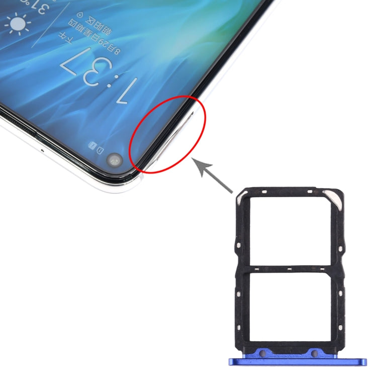 SIM Card Tray + SIM Card Tray for Huawei Honor 20S (Blue) - Card Socket by PMc TechLife | Online Shopping South Africa | PMc TechLife | Buy Now Pay Later Mobicred