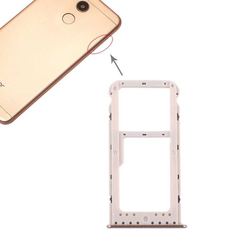 SIM Card Tray + SIM Card Tray / Micro SD Card Tray for Huawei Honor V9 Play (Gold) - Card Socket by PMc TechLife | Online Shopping South Africa | PMc TechLife | Buy Now Pay Later Mobicred