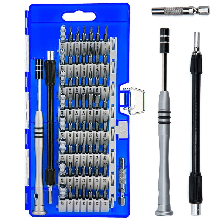 60 in 1 S2 Tool Steel Precision Screwdriver Nutdriver Bit Repair Tools Kit(Blue) - Screwdriver Set by PMC TechLife | Online Shopping South Africa | PMC TechLife | Buy Now Pay Later Mobicred