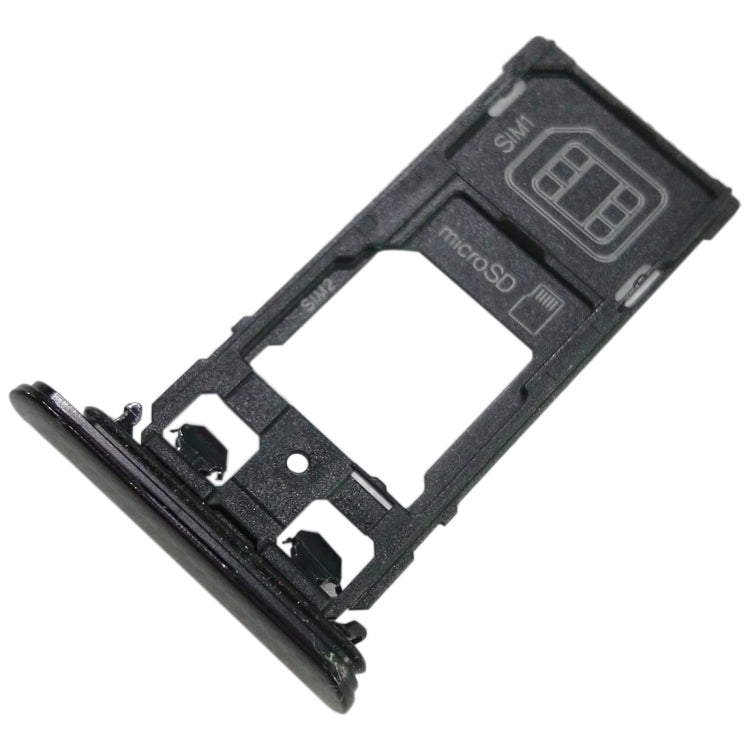 SIM1 Card Tray + SIM2 Card / Micro SD Card Tray for Sony Xperia XZ(Black) - Card Tray by PMC TechLife | Online Shopping South Africa | PMC TechLife | Buy Now Pay Later Mobicred