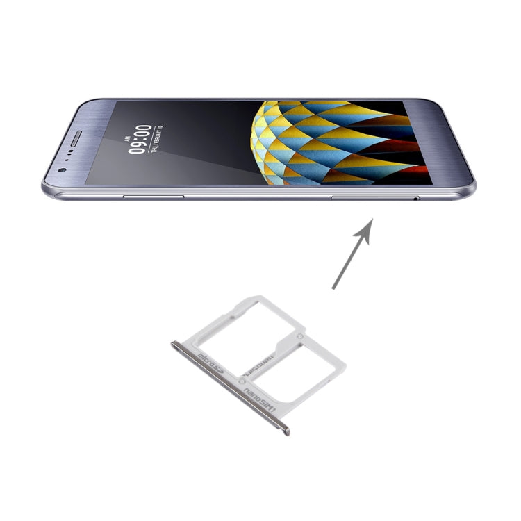 SIM Card Tray + Micro SD / SIM Card Tray for LG X Cam / K580(Silver) - For LG by PMc TechLife | Online Shopping South Africa | PMc TechLife | Buy Now Pay Later Mobicred