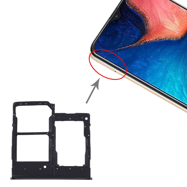 For Samsung Galaxy A20e SIM Card Tray + SIM Card Tray + Micro SD Card Tray (Black) - free shipping - PMc TechLife - Order now!