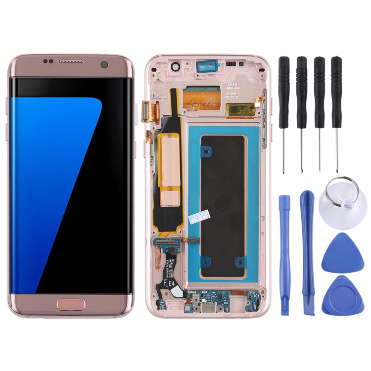 Original Super AMOLED Material LCD Screen and Digitizer Full Assembly(with Frame / Charging Port Flex Cable / Power Button Flex Cable / Volume Button Flex Cable) for Galaxy S7 Edge / G935F / G935FD(Rose Gold) - free shipping - PMc TechLife - Order now!