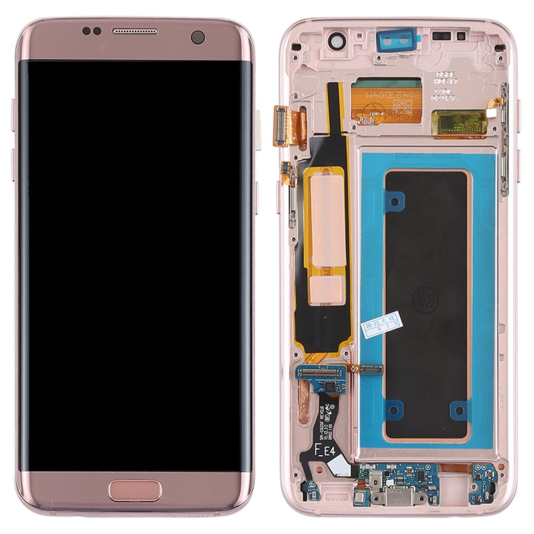 Original Super AMOLED Material LCD Screen and Digitizer Full Assembly(with Frame / Charging Port Flex Cable / Power Button Flex Cable / Volume Button Flex Cable) for Galaxy S7 Edge / G935F / G935FD(Rose Gold) - free shipping - PMc TechLife - Order now!