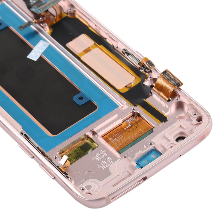 Original Super AMOLED Material LCD Screen and Digitizer Full Assembly(with Frame / Charging Port Flex Cable / Power Button Flex Cable / Volume Button Flex Cable) for Galaxy S7 Edge / G935F / G935FD(Rose Gold) - free shipping - PMc TechLife - Order now!