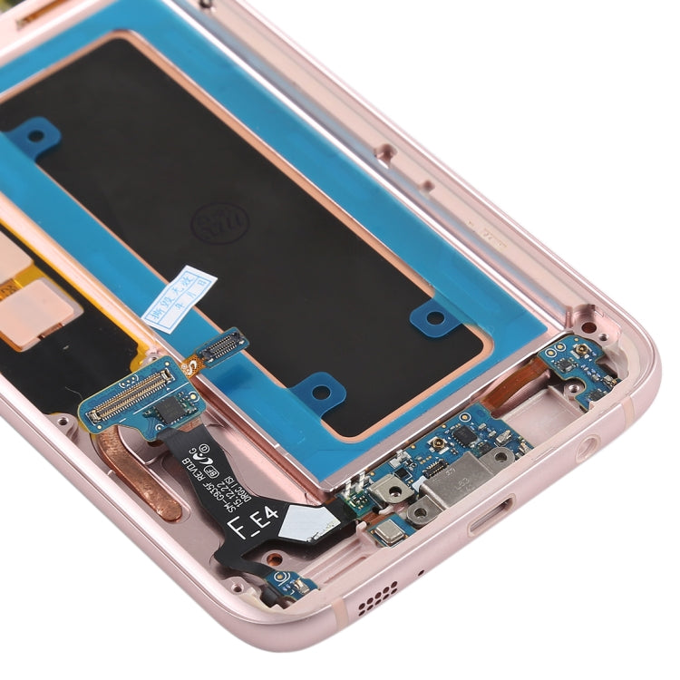 Original Super AMOLED Material LCD Screen and Digitizer Full Assembly(with Frame / Charging Port Flex Cable / Power Button Flex Cable / Volume Button Flex Cable) for Galaxy S7 Edge / G935F / G935FD(Rose Gold) - free shipping - PMc TechLife - Order now!