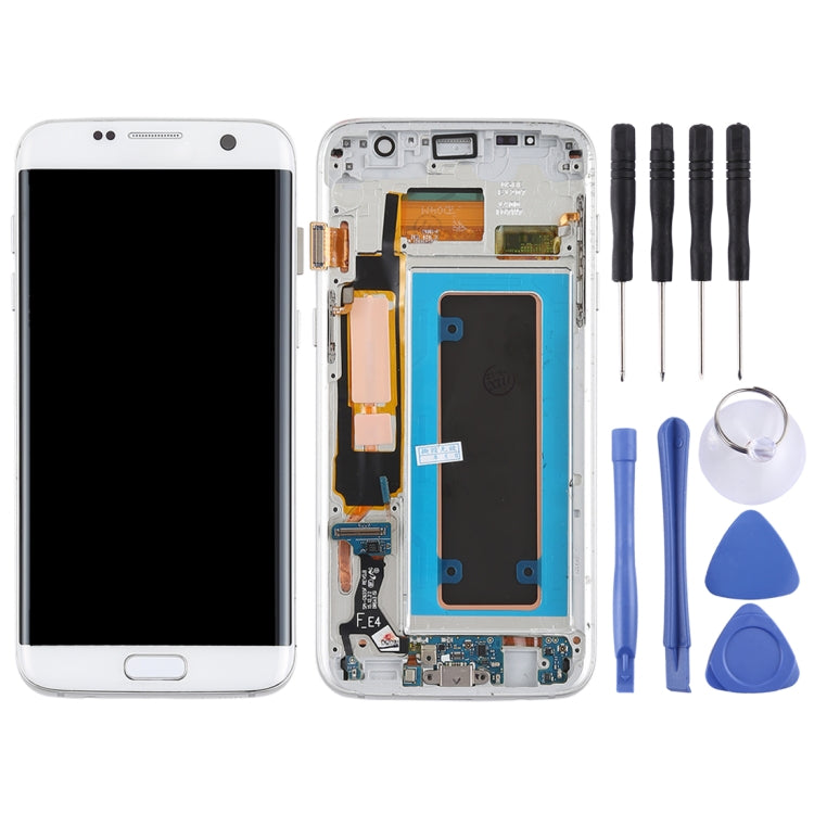Original Super AMOLED Material LCD Screen and Digitizer Full Assembly(with Frame / Charging Port Flex Cable / Power Button Flex Cable / Volume Button Flex Cable) for Galaxy S7 Edge / G935F / G935FD(White) - free shipping - PMc TechLife - Order now!