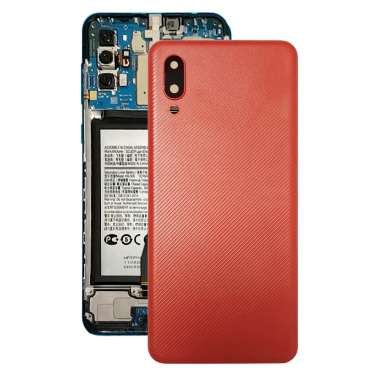 For Samsung Galaxy A02 Battery Back Cover with Camera Lens Cover (Red) - free shipping - PMc TechLife - Order now!