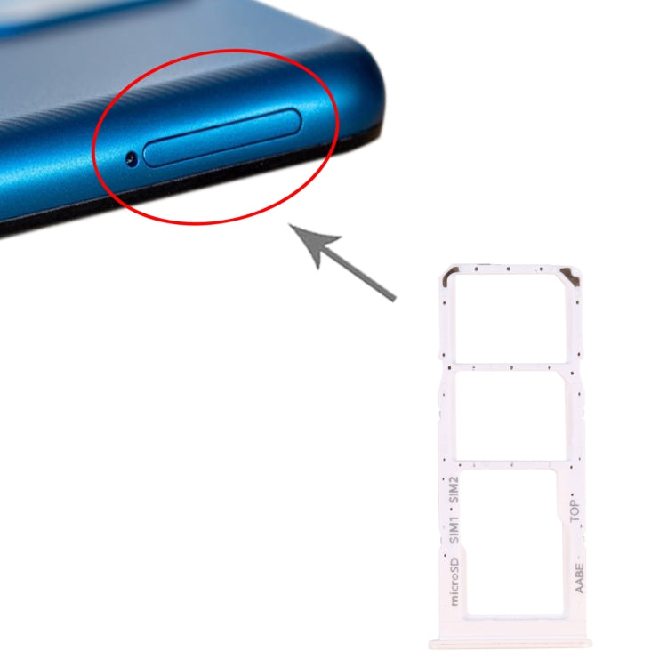 For Samsung Galaxy A12 SM-A125 SIM Card Tray + SIM Card Tray + Micro SD Card Tray (White) - free shipping - PMc TechLife - Order now!