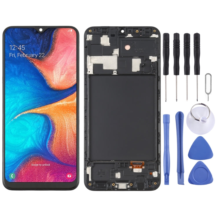 6.36 inch OLED LCD Screen for Samsung Galaxy A20 SM-A205 Digitizer Full Assembly with Frame (Black) - free shipping - PMc TechLife - Order now!