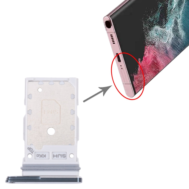 For Samsung Galaxy S22 Ultra 5G SM-S908B Original SIM Card Tray + SIM Card Tray (Green) - free shipping - PMc TechLife - Order now!