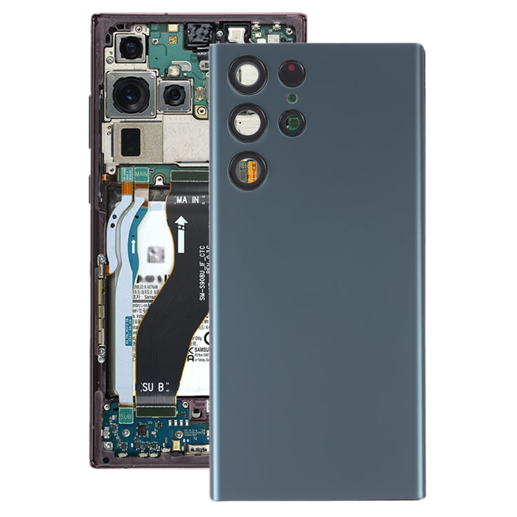 For Samsung Galaxy S22 Ultra 5G SM-S908B Battery Back Cover with Camera Lens Cover (Green) - free shipping - PMc TechLife - Order now!