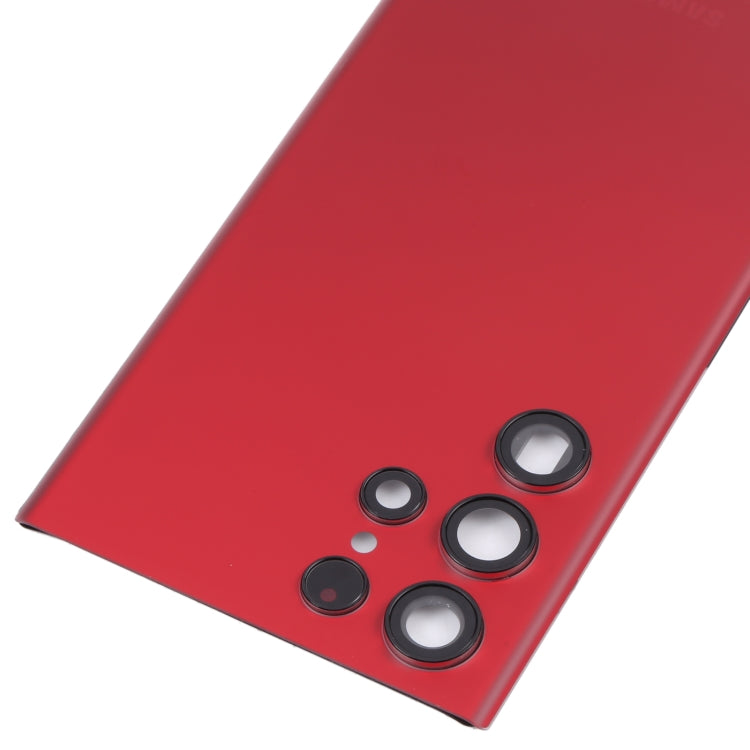 For Samsung Galaxy S22 Ultra 5G SM-S908B Battery Back Cover with Camera Lens Cover (Red) - free shipping - PMc TechLife - Order now!