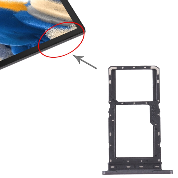 For Samsung Galaxy Tab A8 10.5 2021 SM-X200/X205 SIM Card Tray + SIM Card Tray / Micro SD Card Tray (Black) - free shipping - PMc TechLife - Order now!