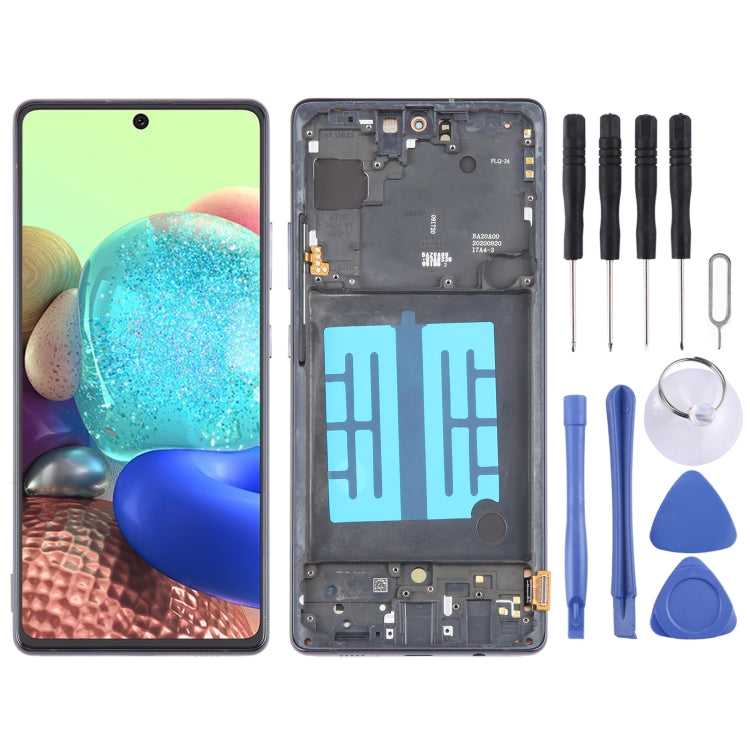 For Samsung Galaxy A71 5G SM-A716B 6.43 inch OLED LCD Screen Digitizer Full Assembly with Frame (Black) - free shipping - PMc TechLife - Order now!