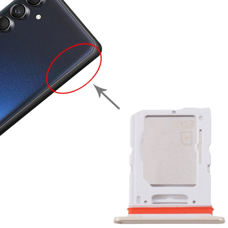 For Samsung Galaxy M55 SM-M556B Original SIM Card Tray + SIM Card Tray / Micro SD Card Tray (Gold) - free shipping - PMc TechLife - Order now!