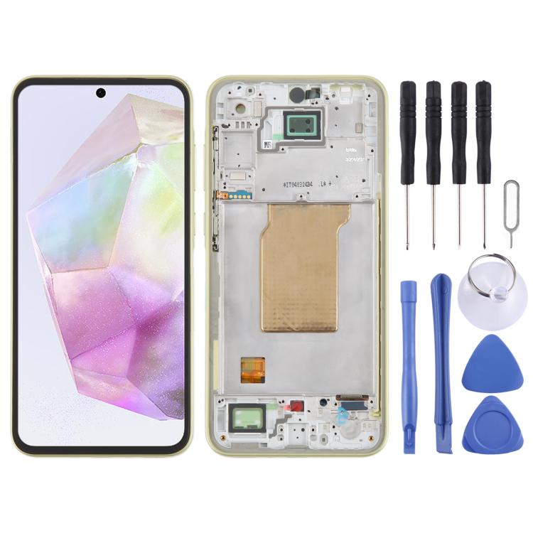 For Samsung Galaxy A35 SM-A356B Original LCD Screen Digitizer Full Assembly with Frame (Light Green) - free shipping - PMc TechLife - Order now!