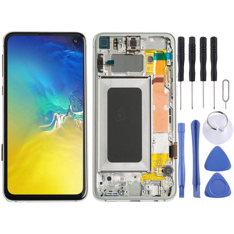 Original Super AMOLED LCD Screen Digitizer Full Assembly with Frame for Samsung Galaxy S10e (Silver) - free shipping - PMc TechLife - Order now!
