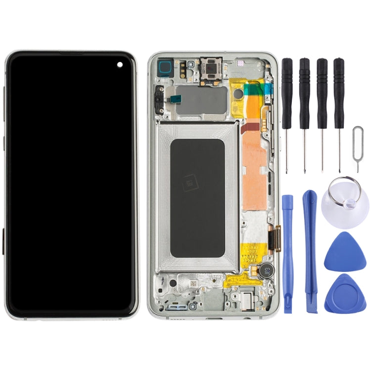 Original Super AMOLED LCD Screen Digitizer Full Assembly with Frame for Samsung Galaxy S10e (Silver) - free shipping - PMc TechLife - Order now!