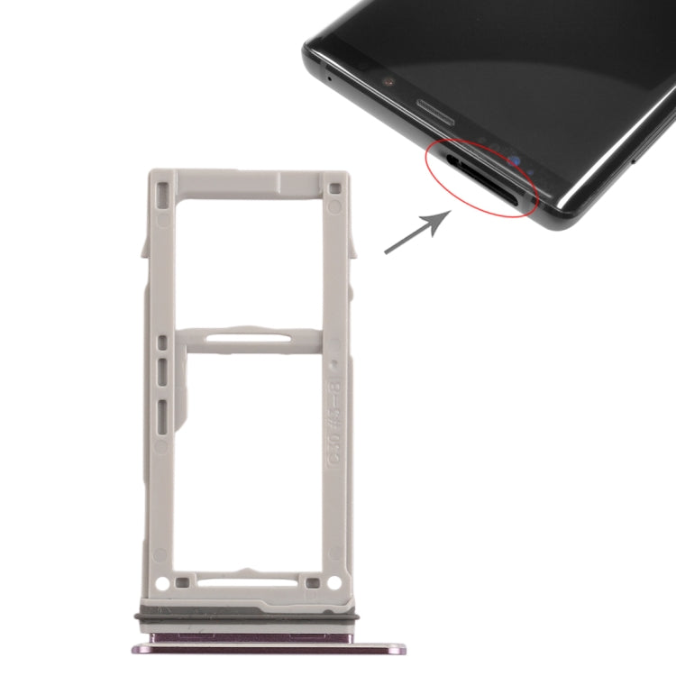 For Galaxy Note9 SIM Card Tray + SIM Card Tray / Micro SD Card Tray (Purple) - free shipping - PMc TechLife - Order now!