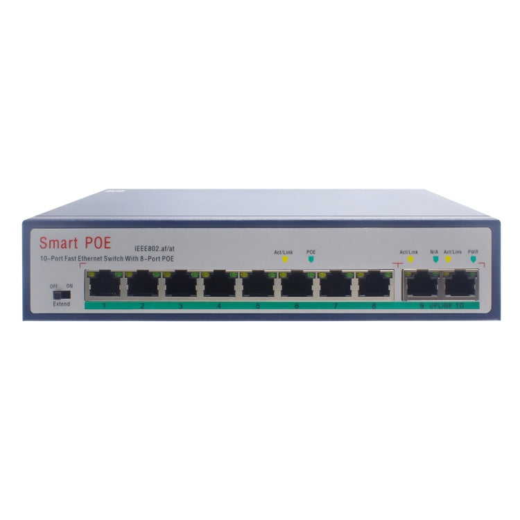 ESCAM POE 8+2 10-Port Fast Ethernet Switch 8-Port POE 10/100M 120W Network Switch, Transmission Distance: 150m(Blue) - free shipping - PMC Jewellery - Order now!