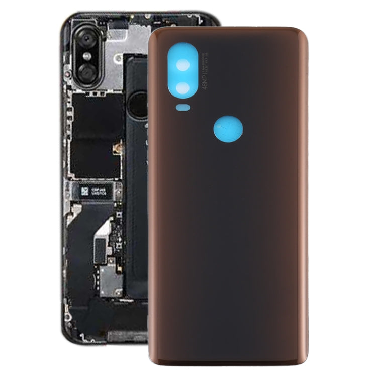 Battery Back Cover for Motorola Moto One Vision(Brown) - Back Cover by PMC TechLife | Online Shopping South Africa | PMC TechLife | Buy Now Pay Later Mobicred
