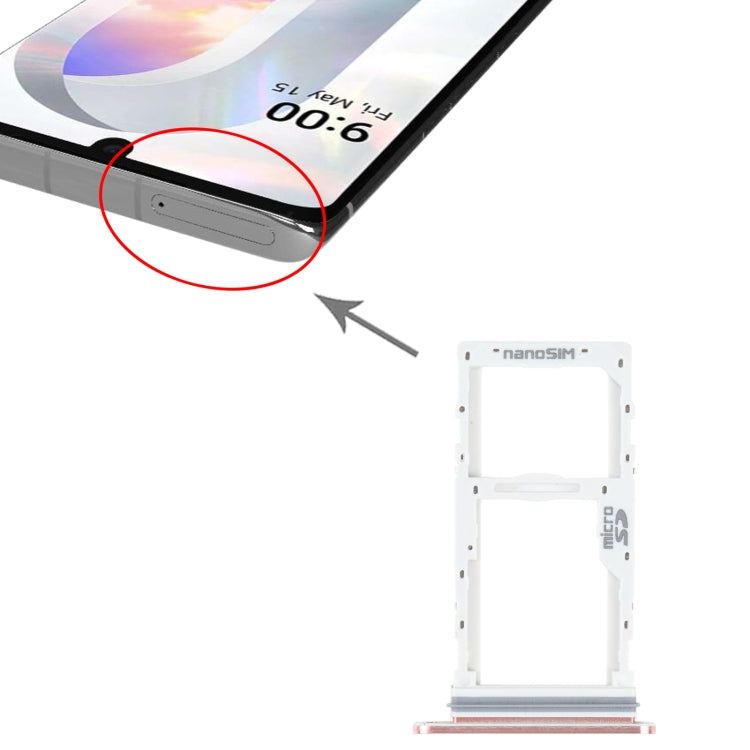 SIM Card Tray + SIM Card Tray / Micro SD Card Tray for LG Velvet 5G LM-G900N LM-G900EM LM-G900 LM-G900TM (Pink) - For LG by PMc TechLife | Online Shopping South Africa | PMc TechLife | Buy Now Pay Later Mobicred