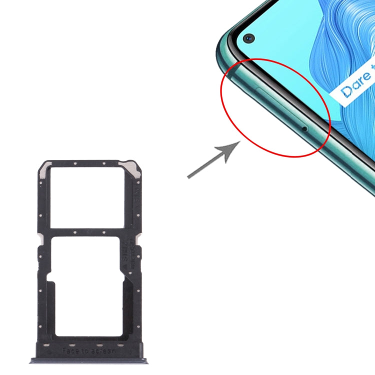 For OPPO Realme V5 5G  SIM Card Tray + SIM Card Tray / Micro SD Card Tray (Black) - Card Socket by PMc TechLife | Online Shopping South Africa | PMc TechLife | Buy Now Pay Later Mobicred