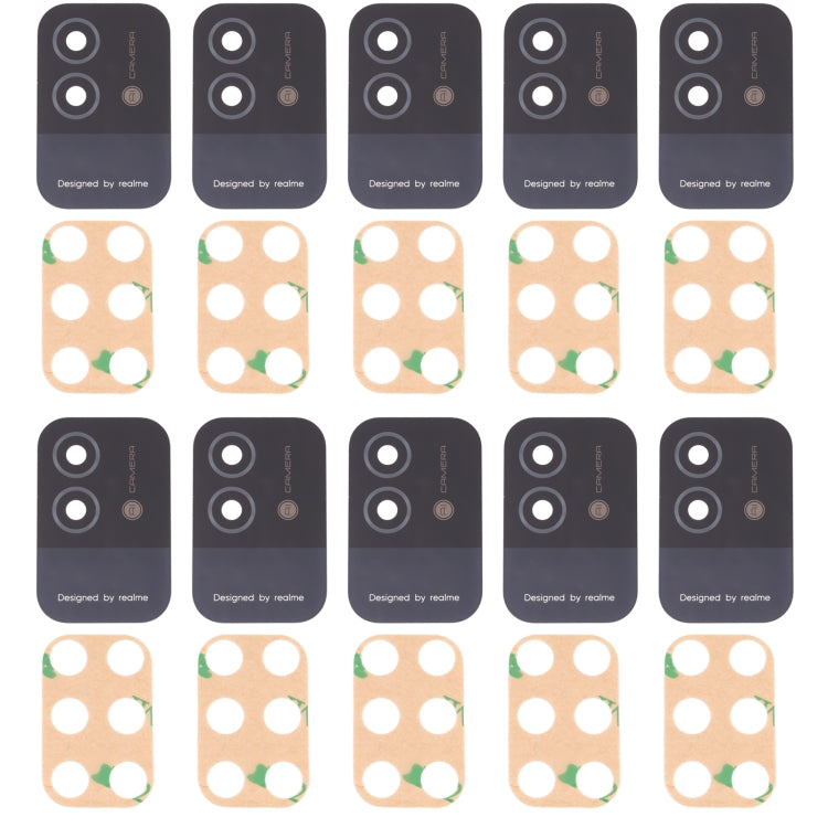 For OPPO Realme Narzo 50i RMX3235 10pcs Back Camera Lens (Black) - Camera Series by PMc TechLife | Online Shopping South Africa | PMc TechLife | Buy Now Pay Later Mobicred