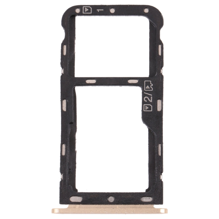 SIM Card Tray + Micro SD Card Tray for ZTE Blade V9 (Gold) - For ZTE by PMc TechLife | Online Shopping South Africa | PMc TechLife | Buy Now Pay Later Mobicred