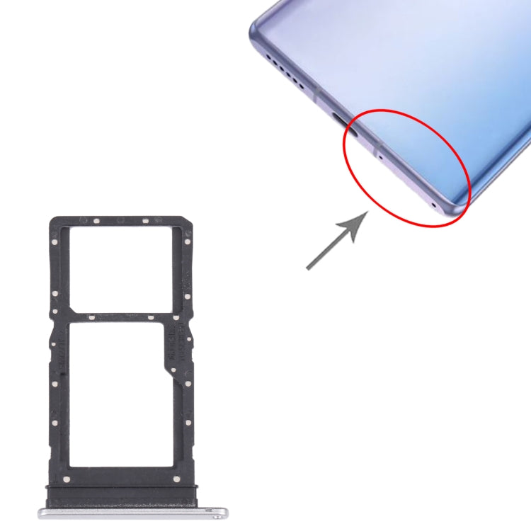 SIM Card Tray + SIM Card Tray / Micro SD Card Tray for Honor Play 30 Plus(Silver) - Card Socket by PMc TechLife | Online Shopping South Africa | PMc TechLife | Buy Now Pay Later Mobicred