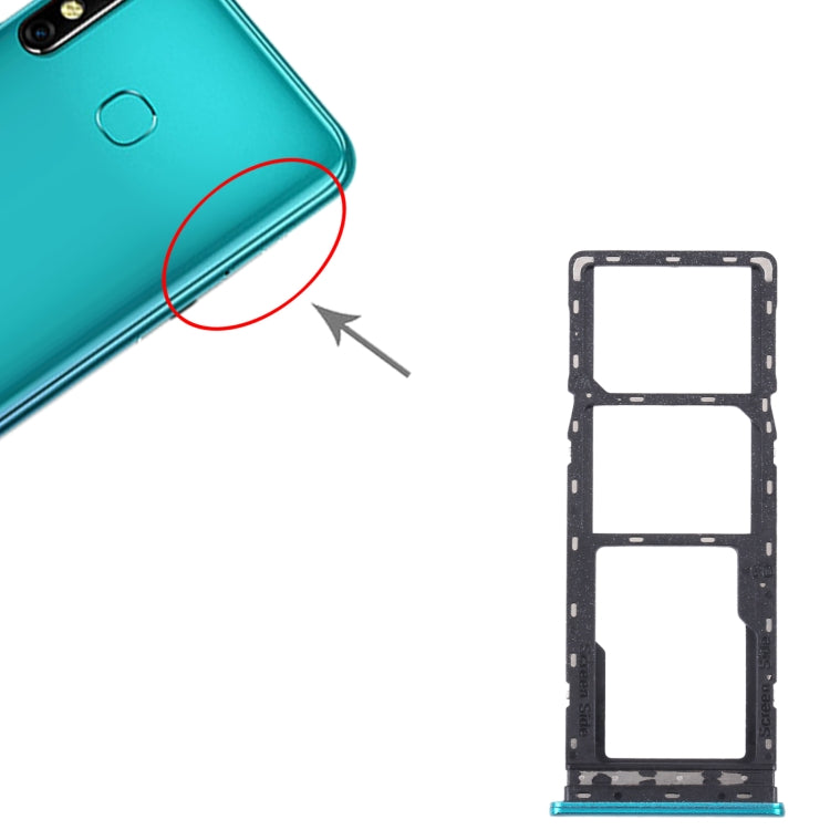 For Infinix Zero 8 X687 SIM Card Tray + SIM Card Tray + Micro SD Card Tray (Green) - Card Tray by PMc TechLife | Online Shopping South Africa | PMc TechLife | Buy Now Pay Later Mobicred