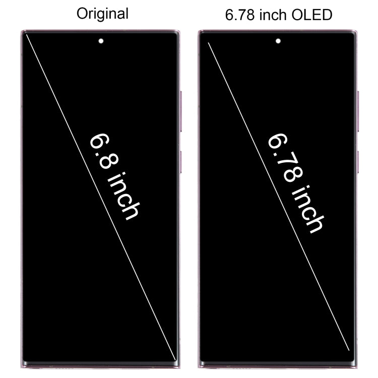 For Samsung Galaxy S22 Ultra 5G SM-S908B EU Edition 6.78 inch OLED  LCD Screen Digitizer Full Assembly with Frame (Purple) - free shipping - PMc TechLife - Order now!