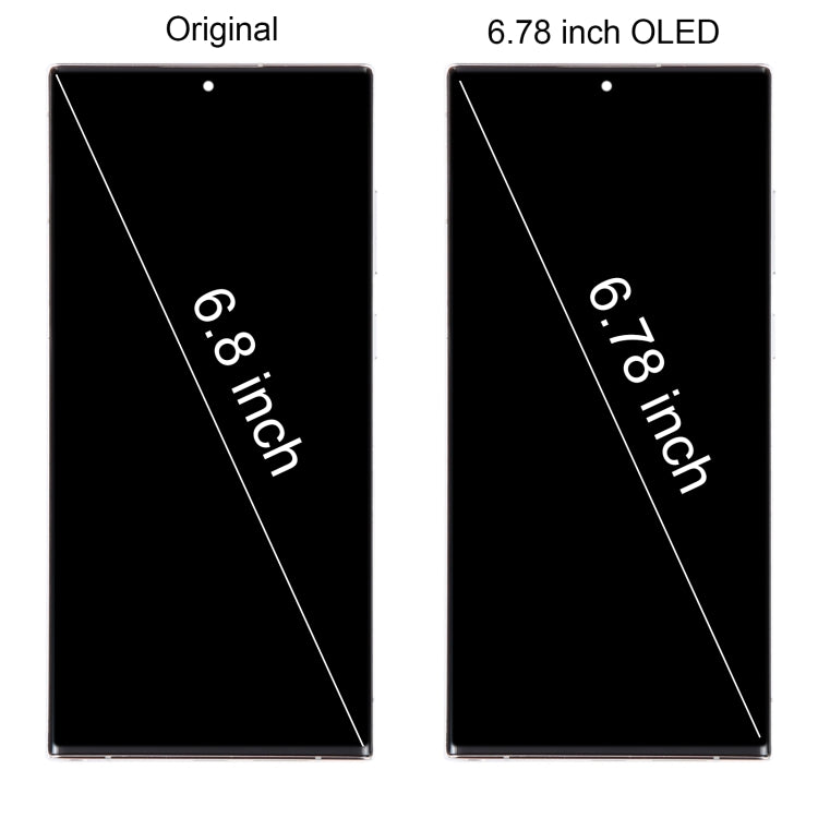 For Samsung Galaxy S22 Ultra 5G SM-S908B EU Edition 6.78 inch OLED  LCD Screen Digitizer Full Assembly with Frame(Silver) - free shipping - PMc TechLife - Order now!