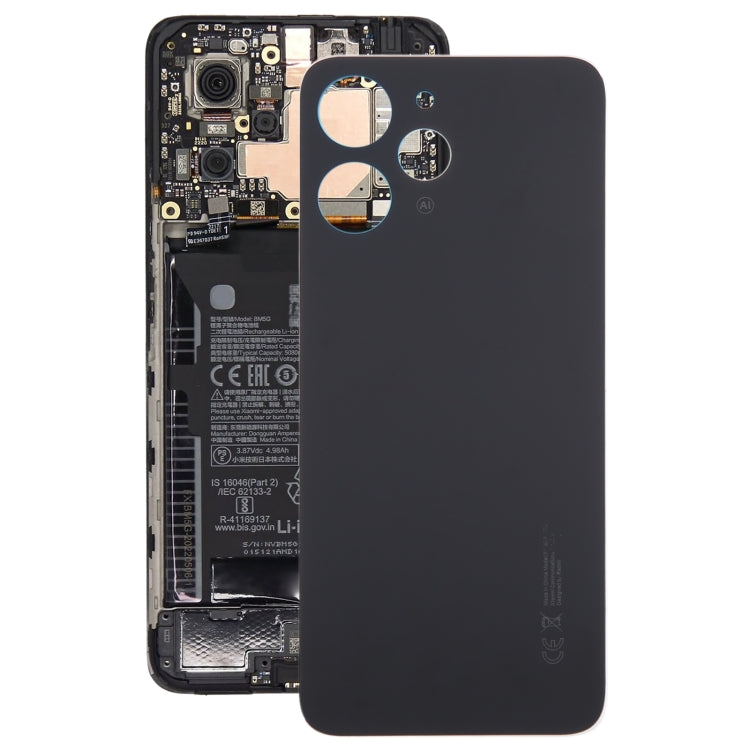 For Xiaomi Redmi 12 4G OEM Glass Material Battery Back Cover(Black) - Back Cover by PMc TechLife | Online Shopping South Africa | PMc TechLife | Buy Now Pay Later Mobicred