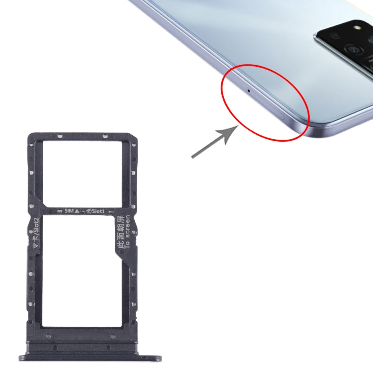 For Honor Play 20A SIM + SIM / Micro SD Card Tray (Black) - Card Socket by PMc TechLife | Online Shopping South Africa | PMc TechLife | Buy Now Pay Later Mobicred