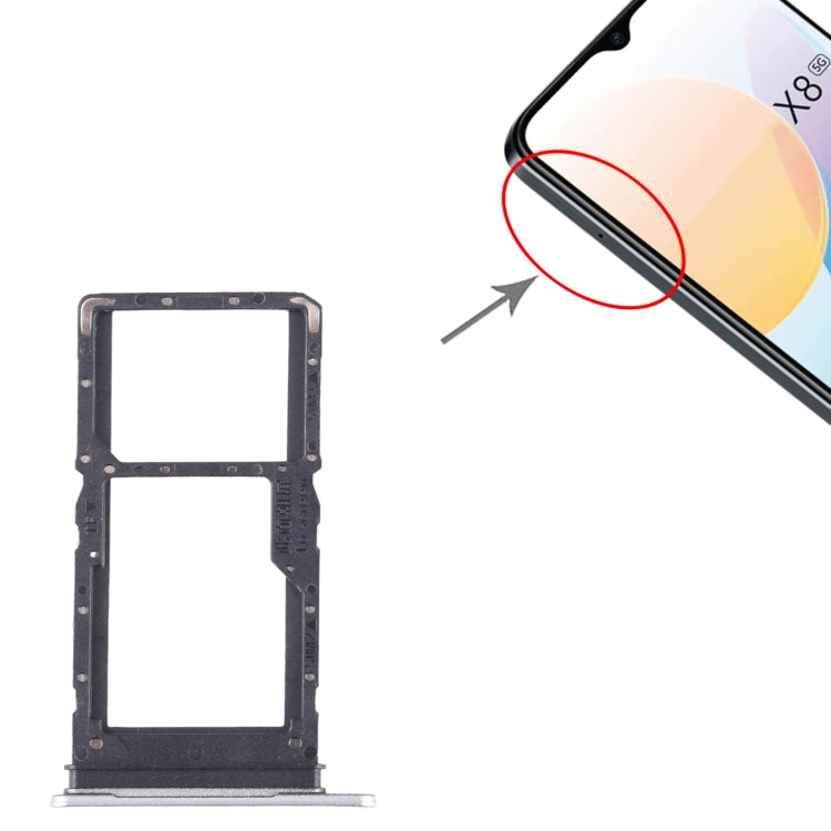 For Honor X8 5G SIM + SIM / Micro SD Card Tray (Silver) - Card Socket by PMc TechLife | Online Shopping South Africa | PMc TechLife | Buy Now Pay Later Mobicred