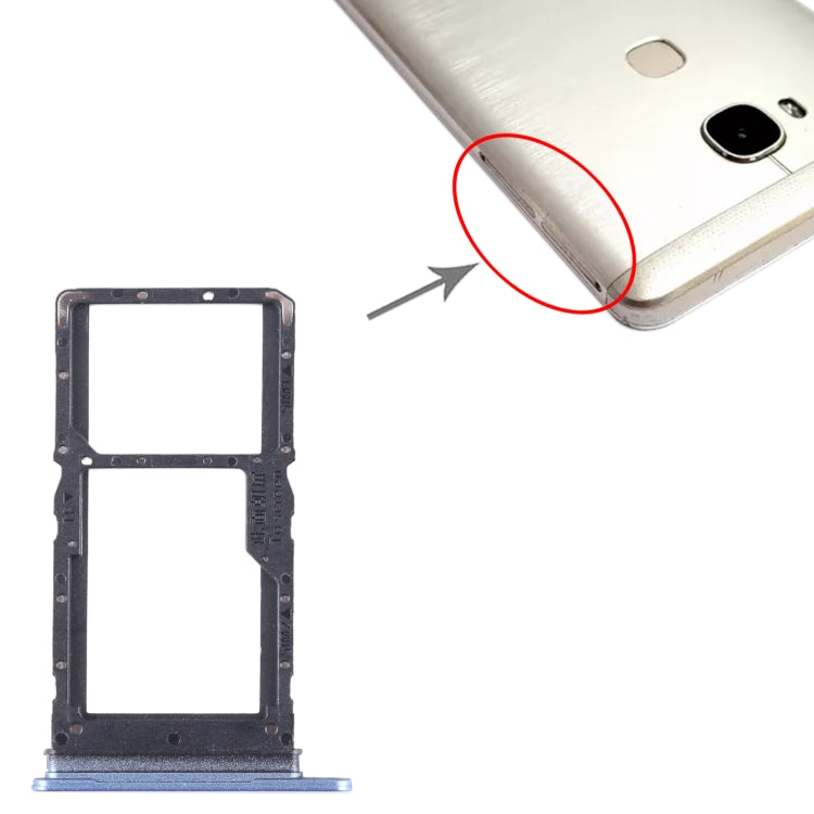 For Honor X5 SIM + SIM / Micro SD Card Tray (Blue) - Card Socket by PMc TechLife | Online Shopping South Africa | PMc TechLife | Buy Now Pay Later Mobicred