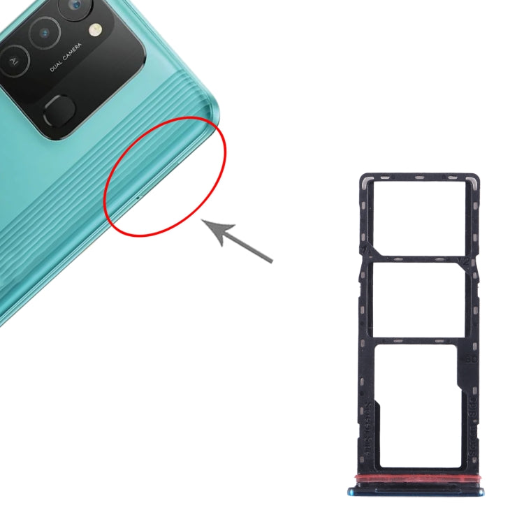 For Tecno Spark 8T SIM Card Tray + SIM Card Tray + Micro SD Card Tray (Blue) - Card Tray by PMC TechLife | Online Shopping South Africa | PMC TechLife