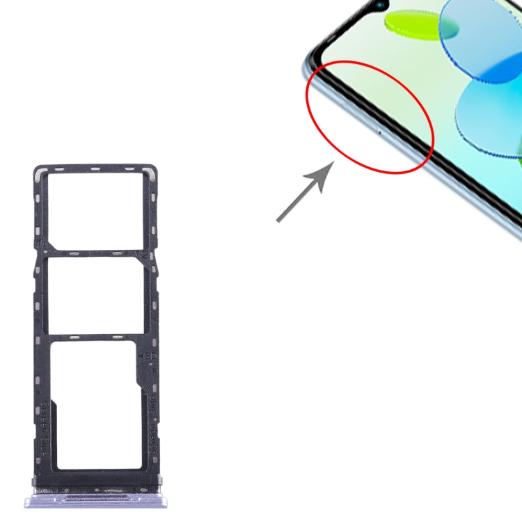 For Infinix Smart 6 X6511B SIM Card Tray + SIM Card Tray + Micro SD Card Tray (Purple) - Card Tray by PMC TechLife | Online Shopping South Africa | PMC TechLife