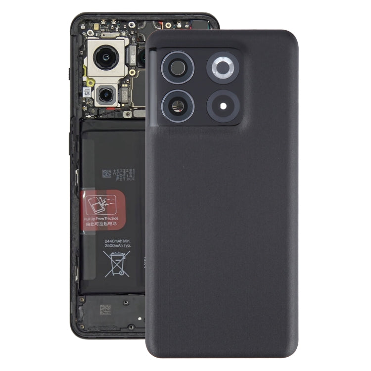 For OnePlus 10T Battery Back Cover with Camera Lens Cover(Black) - Back Cover by PMC TechLife | Online Shopping South Africa | PMC TechLife | Buy Now Pay Later Mobicred