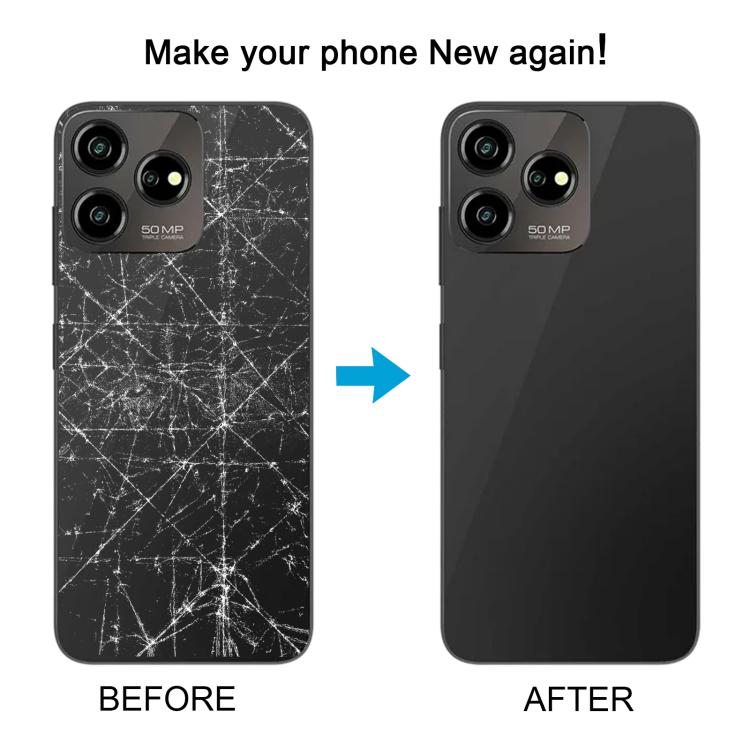 For ZTE Blade V50 Design 4G Glass Battery Back Cover(Black) - For ZTE by PMc TechLife | Online Shopping South Africa | PMc TechLife | Buy Now Pay Later Mobicred