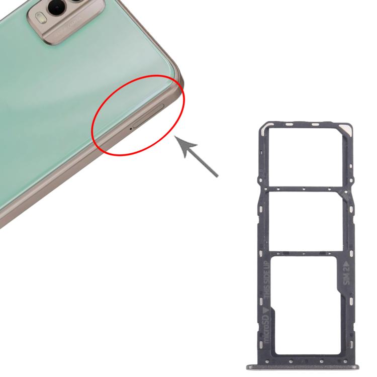 For Nokia C32 Original SIM Card Tray + SIM Card Tray + Micro SD Card Tray (Black) - Card Tray by PMc TechLife | Online Shopping South Africa | PMc TechLife | Buy Now Pay Later Mobicred