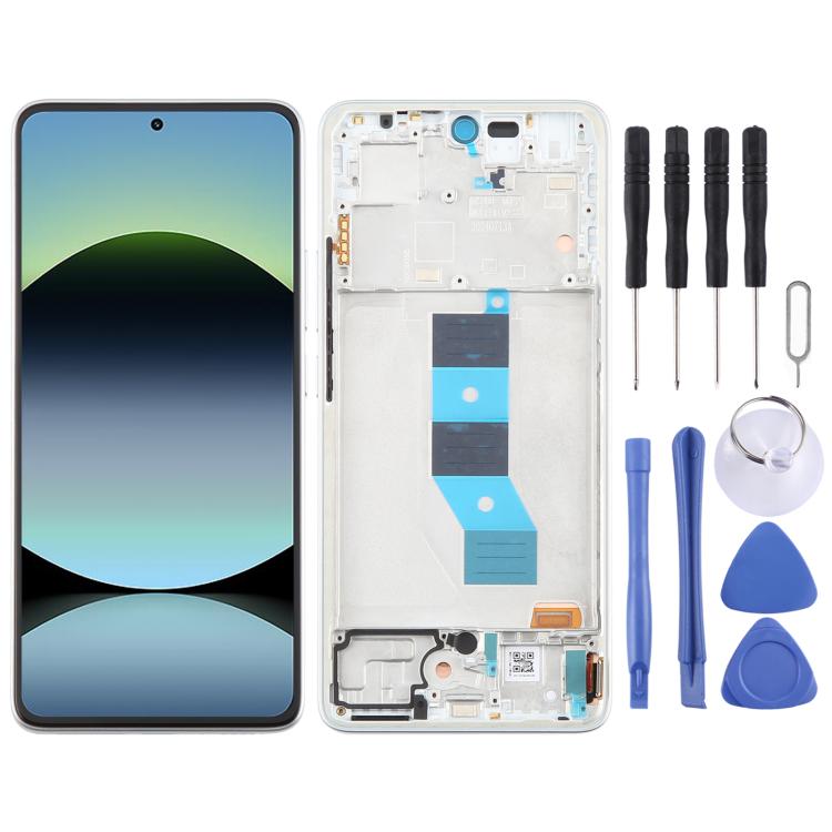For Xiaomi Redmi Note 14 5G India AMOLED Original LCD Screen Digitizer Full Assembly with Frame (Silver) - LCD Screen by PMc TechLife | Online Shopping South Africa | PMc TechLife | Buy Now Pay Later Mobicred