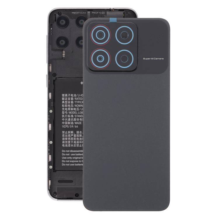 For ZTE Blade A35 Z2453 Plastic Back Cover with Camera Lens Cover(Black) - For ZTE by PMc TechLife | Online Shopping South Africa | PMc TechLife | Buy Now Pay Later Mobicred