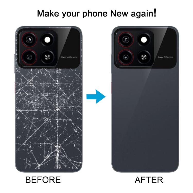 For ZTE Blade A35 Z2453 Plastic Back Cover with Camera Lens Cover(Black) - For ZTE by PMc TechLife | Online Shopping South Africa | PMc TechLife | Buy Now Pay Later Mobicred