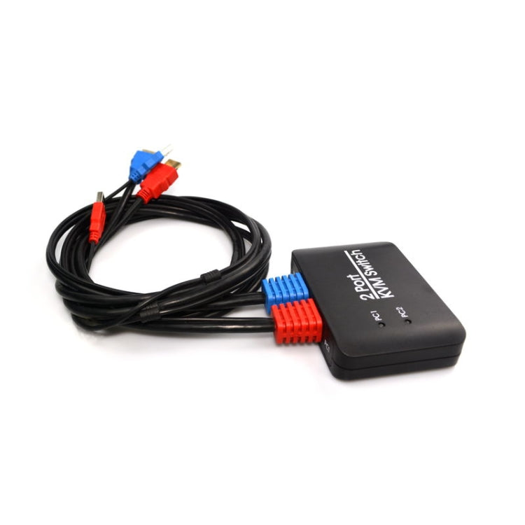 2 Ports USB HDMI KVM Switch Switcher with Cable for Monitor, Keyboard, Mouse, HDMI Switch, Support U Disk Read - free shipping - PMC Jewellery - Order now!