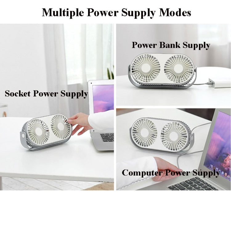 Small Bean Desktop Desktop Double Leaf Usb Mini Fan(Green) - free shipping - PMC TechLife - Order now!