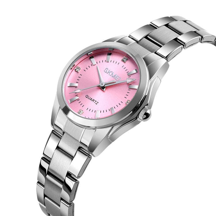 SKmei 1620 Delicate Rhinestone Creative Casual Waterproof Quartz Women Watch Steel Strap Watch(Pink) - free shipping - PMC TechLife - Order now!