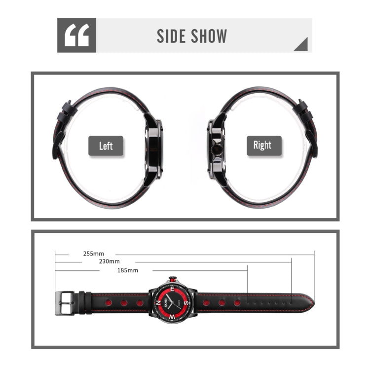 SKMEI 9211 Fashion Sports Stereo Dial Luminous Pointer Creative Watch Business Trend Men Quartz Watch(Red) - free shipping - PMC TechLife - Order now!